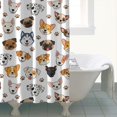 thumbnail image 4 of Dog Head and Dog Paw Print Modern Waterproof Shower Curtain Set with 12 Hooks, Washable Decorative Bathroom Shower Curtain, 4 of 6