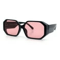 thumbnail image 4 of Retro Octagonal Dimensional Plastic Thick Temple Fashion Sunglasses Black - Pink, 4 of 8
