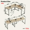 thumbnail image 7 of Bestier 95.2 inch L Shaped Desk with Power Outlet & Monitor Stand Oak, 7 of 7