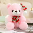 thumbnail image 2 of JeashCHAT Christmas Bear Stuffed Animal, 7.9 inches Cute Bear Doll Plush Toy with Christmas Hat and Scarf, Christmas Gifts Decorations, 2 of 6