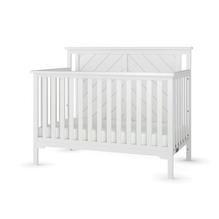 UPC: 0849801010579 | Forever Eclectic Hampton 4-in-1 Convertible Crib Flat Top Headboard Matte White