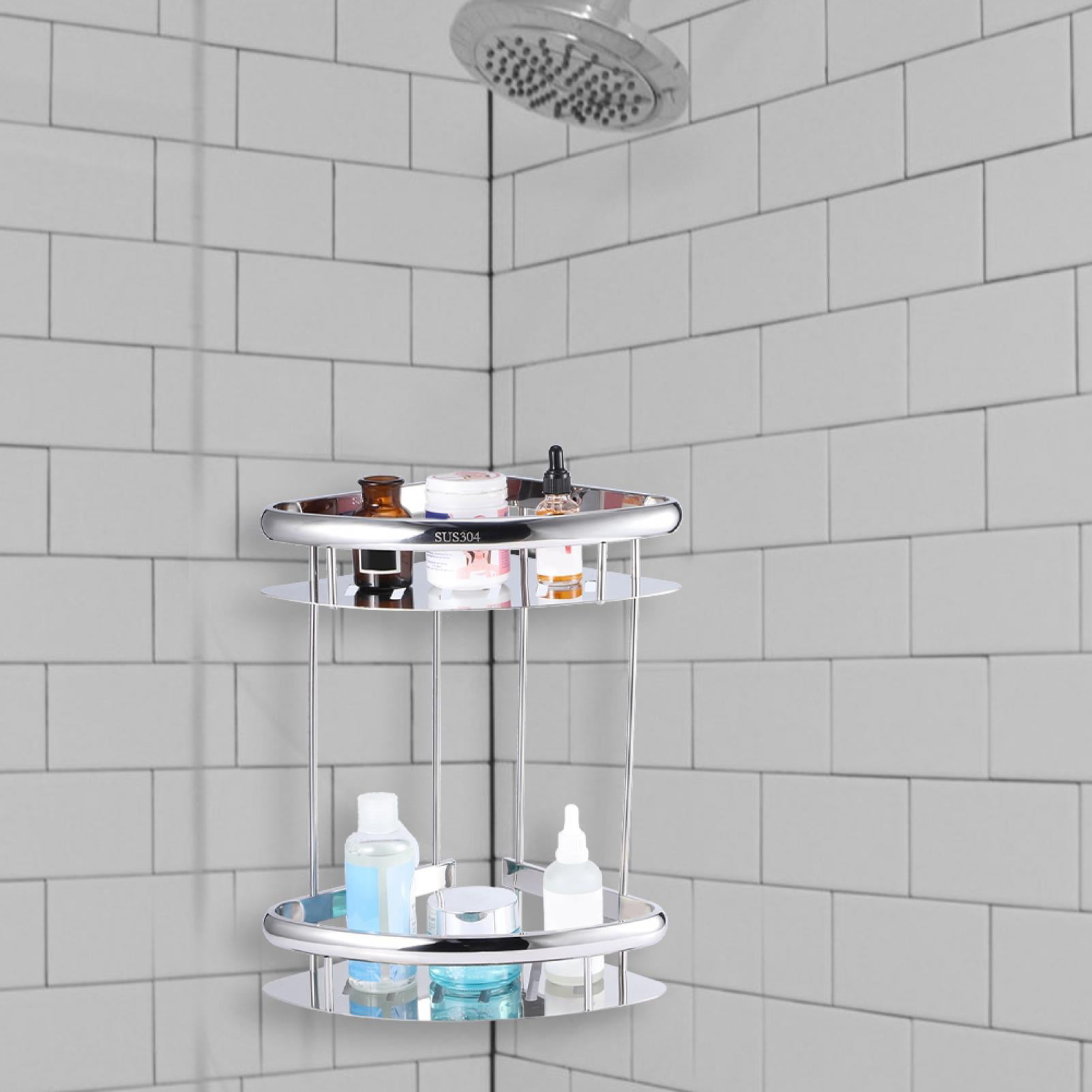 Details about   Bathroom Triangular Shower Shelf Corner Storage Holder Organizer Rack 