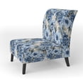 thumbnail image 3 of Designart "Blue And White Victorian Florals V" Blue Floral Upholstered Accent Chair - Cottage Arm Chair For Living Room, 3 of 5