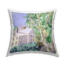 Stupell Industries Building View Through Trees Decorative Printed Throw Pillow Design by Melissa Wang .