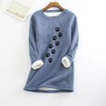 thumbnail image 4 of Birdeem Mode Femme Imprimé Manches Régulières Hiver Ample Vacances Décontracté Manches Col Rond Chemise Hauts, 4 of 12