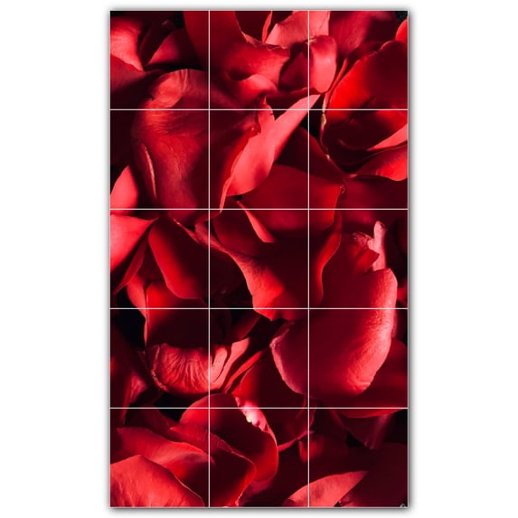 Picture-Tiles.com: Flowers Ceramic Tile Wall Mural WAL500659-35L. 24"W x 40"H using (15) 8" x 8" Ceramic Tiles-Satin Finish