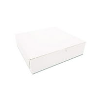 SCT White One-Piece Non-Window Bakery Boxes, 10 x 10 x 2.5, White, Paper, 250/Carton