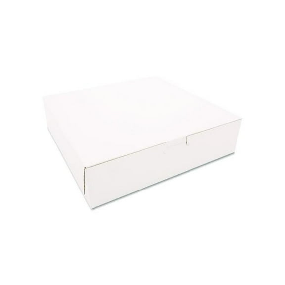 SCT White One-Piece Non-Window Bakery Boxes, 10 x 10 x 2.5, White, Paper, 250/Carton