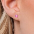 thumbnail image 3 of Gem Stone King 14K Yellow Gold Pink Mystic Topaz Stick Earrings for Women | 1.20 Cttw | Gemstone November Birthstone | Heart Shape 5MM, 3 of 6