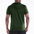 thumbnail image 4 of Mens Short Sleeve Hooded Shirt Casual Athletic Quick Dry Breathable Tops Summer Gym Workout Hoodies with Pockets, 4 of 4