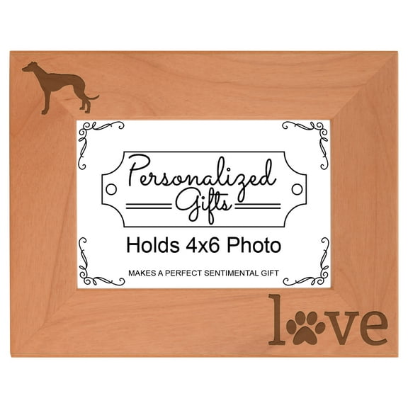 ThisWear Greyhound Gifts Pet Paw Prints Dog Owner Love Wood Laser 4x6 Landscape Picture Frame