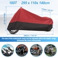 thumbnail image 4 of Unique Bargains Motorcycle Cover Motorbike Cover All Season Waterproof Rain Dust Sun Outdoor Protection 190T XXXL, Black Red, 4 of 7
