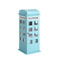 thumbnail image 1 of ORE International 11.5" Tall Leather Jewelry Box, British Telephone Design, Pastel Blue, 1 of 3