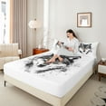 thumbnail image 4 of Castle Fairy Wolf Wildlife Bed Sheets for Teens Female Men,Black Grey King Sheets, 4 of 7