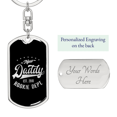 thumbnail image 2 of New Daddy Rookie Dept. Swivel Keychain Dog Tag Stainless Steel or 18k Gold, 2 of 10