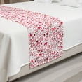thumbnail image 2 of Love Bed Runner, Valentine Hearts Gatherings Engagement Honeymoon Arrow Doodle Style Print, Decorative Accent Bedding Scarf for Hotels Homes and Guestrooms, Queen, Magenta Ruby White, by Ambesonne, 2 of 2