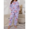 thumbnail image 6 of Cueply Womens Plus Size Pajama Set Long Sleeve Pjs for Women Soft Sleepwear Loungewear Nightwear With Pockets, 6 of 7