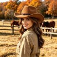 thumbnail image 2 of LIUYUNNN Oversized Cowboy Hat Classic Cowboy Hat Western Headwear For Outdoor Festival Sun, One Size, 2 of 4