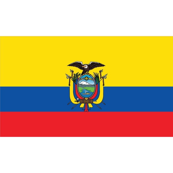 2-Pack Ecuador Flag Decal Sticker | 5-Inches By 3-Inches | Laminated Vinyl Decal | PDS421
