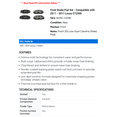 thumbnail image 2 of Front Brake Pad Set - Compatible with 2011 - 2017 CT200h 2012 2013 2014 2015 2016, 2 of 2