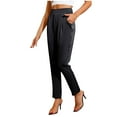 thumbnail image 5 of REALiKUN Women's Stretchy Dress Pants High Rise Straight Leg Business Work Office Slacks Trousers with Pockets, 5 of 5