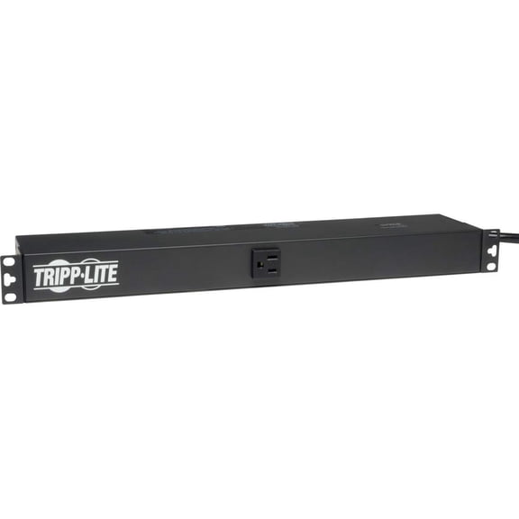 Tripp Lite Basic PDU, 15A, 13 Outlets (5-15R), 120V, 5-15P Input, 15 ft. Cord, 1U Rack-Mount Power (PDU1215) CA3