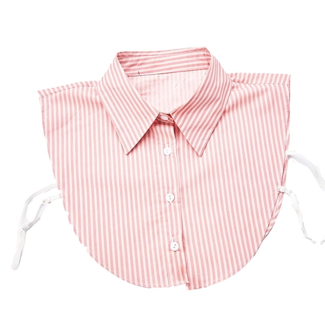 Fake Collar for Women White Striped Pointed Detachable Collar Decorative Accessory 1 Pc