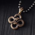 thumbnail image 5 of COPPERTIST.WU Brass Double Snake Pendant Infinity Design Necklace with Black Zircon Eyes, 5 of 8