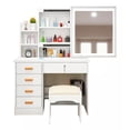 thumbnail image 1 of Buro Con Espejo Luz Led Vanity Taburet 5 Cajones Blanco, 1 of 5