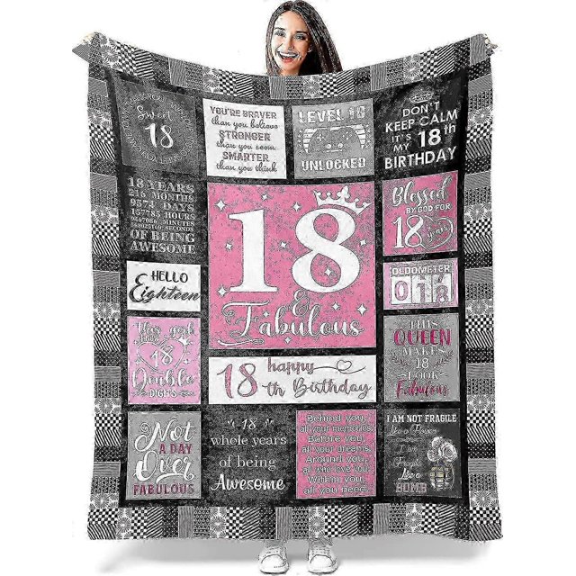 18th Birthday Gifts for Girls, 18 Year Old Girl Birthday Gifts, Gifts for 18 Year Old Girl, 18th Birthday Decorations for Girls Blanket -nfo1317a