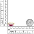 thumbnail image 6 of Gem Stone King 18K Yellow Gold Plated Silver Red Created Ruby and Pink Created Sapphire Engagement Ring for Women | 2.10 Cttw | Round 6MM | Gemstone July Birthstone | Size 6, 6 of 6