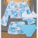 thumbnail image 5 of Traje de Baño de Falda de Cintura Alta Conjunto de Traje de Baño Dividido Impreso de Niñas con Cubierta de Protección Solar Camisola Falda de Baño Y Pantalones Set de Cuatro Piezas, 5 of 7