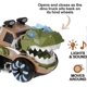 thumbnail image 2 of Coche de dinosaurio a batería, camión de dinosaurio con luz y música, camión monstruo eléctrico para niños, juguete educativo preescolar de dinosaurios ST-4, 2 of 5