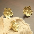 thumbnail image 2 of 2pcs Gold Flower Kitchen Cabinet Knobs Solid Brass Dresser Drawer Handles Pulls, 2 of 8