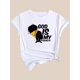 thumbnail image 3 of Women's Inspirational "God is My Strength" Graphic T-Shirt - Casual Polyester Round Neck Short Sleeve Tee with African American Heritage Print, Machine Washable, 3 of 7