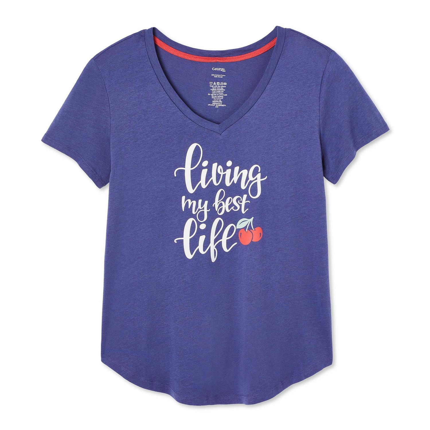 T-shirt de nuit avec encolure en V George pour femmes