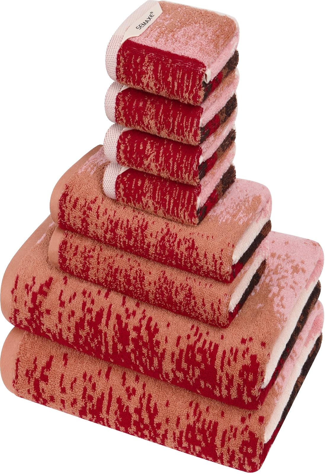 SEMAXE Colorful Bath Towel Set Include 2 Bath Towels, 2 Hand Towels and