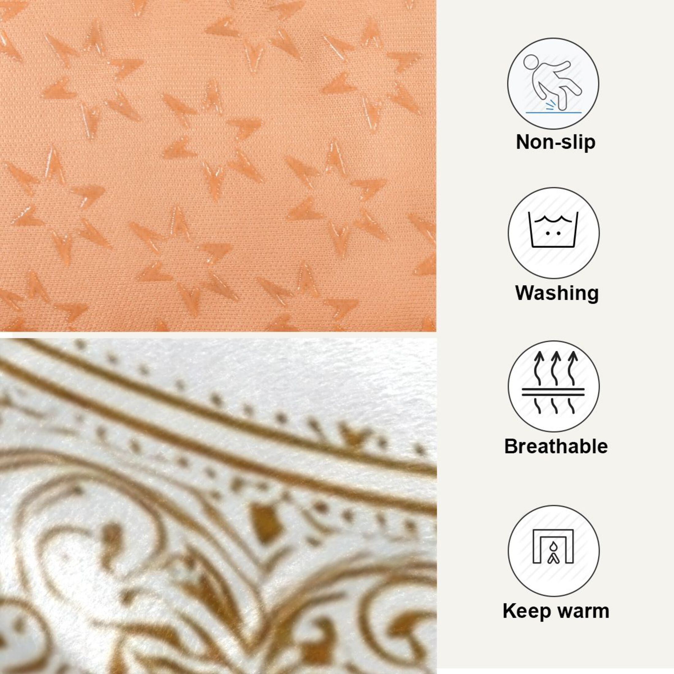 Cozy Mat Pet Bed Indoor Outdoor Warm Soft For Cat Dog Puppy(S/M) Gold Intricate Design