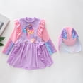 thumbnail image 2 of 6-8 T Girls Swimsuit Girls Long Sleeve Swimsuit Dress Ruffle Design Sun Piece Bathing Suit For Toddlers And Kids, 2 of 6