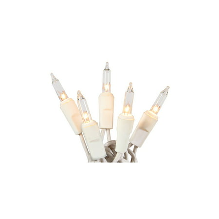 Set of 10 Battery Operated Clear Mini Christmas Lights - White