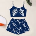 thumbnail image 2 of ZHOGXU Women's Halloween Skeleton Print Pajamas Sleeveless Crop Camisole & Shorts Pajama Sets 2 Piece Loungewear Pjs,Dark Blue,S, 2 of 5