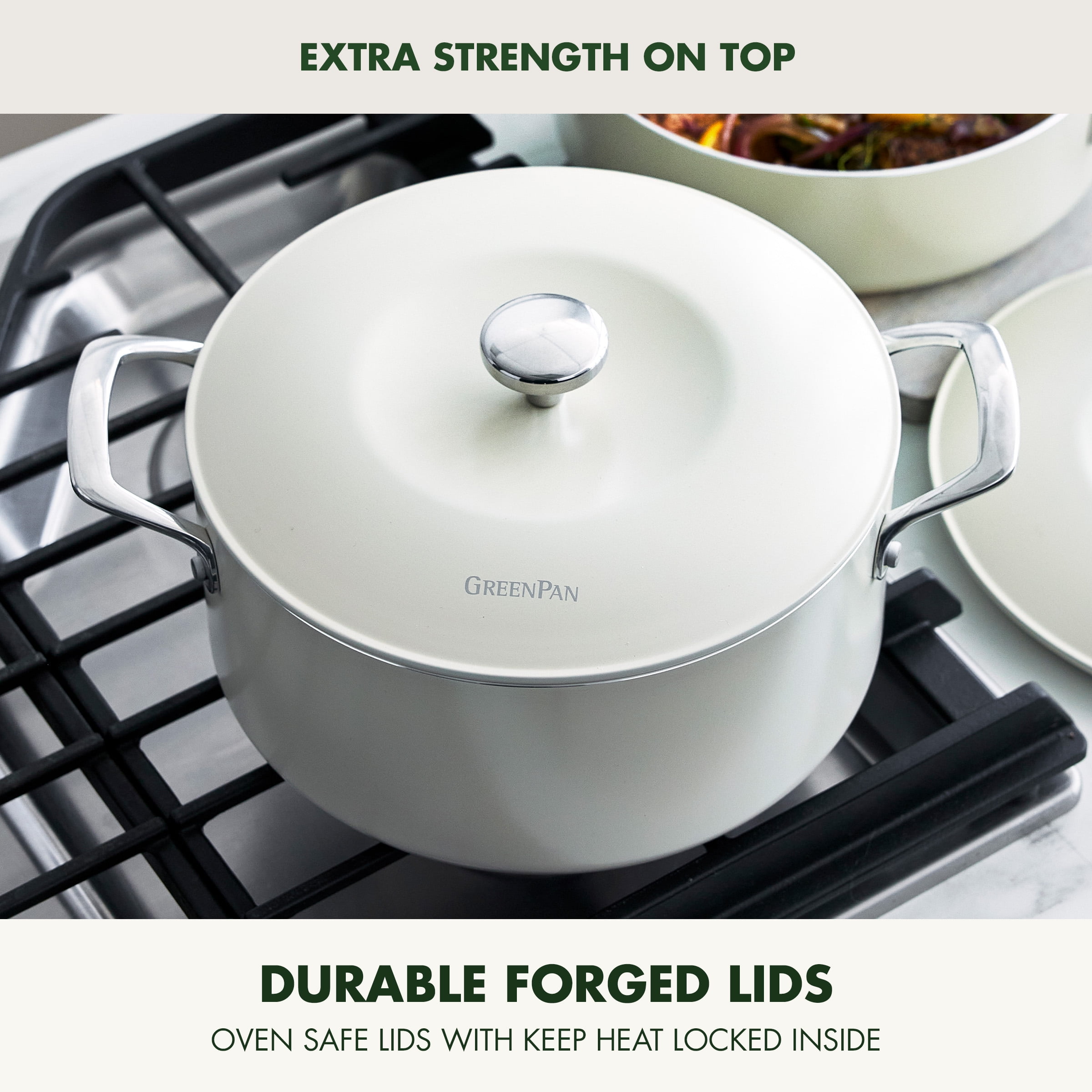 GreenPan Balance 10-Piece Ceramic Nonstick Cookware – Toxin-Free, Dishwasher & Oven Safe, Cream
