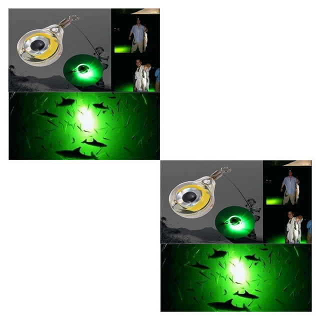 Greeniant Luz de pesca Luminous Night Glow In The Dark Mini LED Luces subacuáticas Señuelos Atracción Pescado Deportes Lámpara Equipo verde Type2 NO2 Greeniant CBP233074