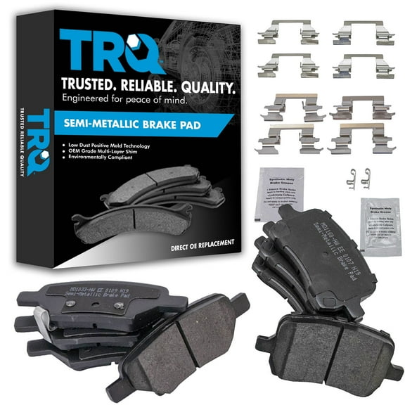 TRQ Front & Rear Semi Metallic Brake Pad Kit for Chevy Pontiac Saturn BFA13037