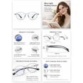 thumbnail image 4 of 4 Pack Rimless Reading Glasses Rectangle Readers Women Lightweight Clear Frame Office Computer, 4 of 6