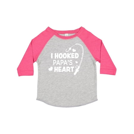 

Inktastic I Hooked Papa s Heart with Fishing Rod Gift Toddler Boy or Toddler Girl T-Shirt