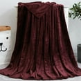 thumbnail image 2 of Flannel Blanket Washable Blankets Warm Keeping Supplies Wine Red 70x100cm, 2 of 9