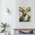 thumbnail image 4 of LHONGY Vintage Reindeer Wall Art Winter Canvas Print Home Decor Deer Picture Painting Christmas Decorations 16x20 in, 4 of 5