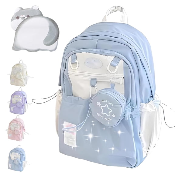 Rosy Posy Backpack, Waterproof Large Capacity Rosyposy Star Drawstring Backpack with Pendant for School Travel