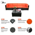 thumbnail image 4 of 5 Pcs Orange Patio Sofa PE Rattan Outdoor Wicker Patio Conversation Set by LAZYLAND, 4 of 5